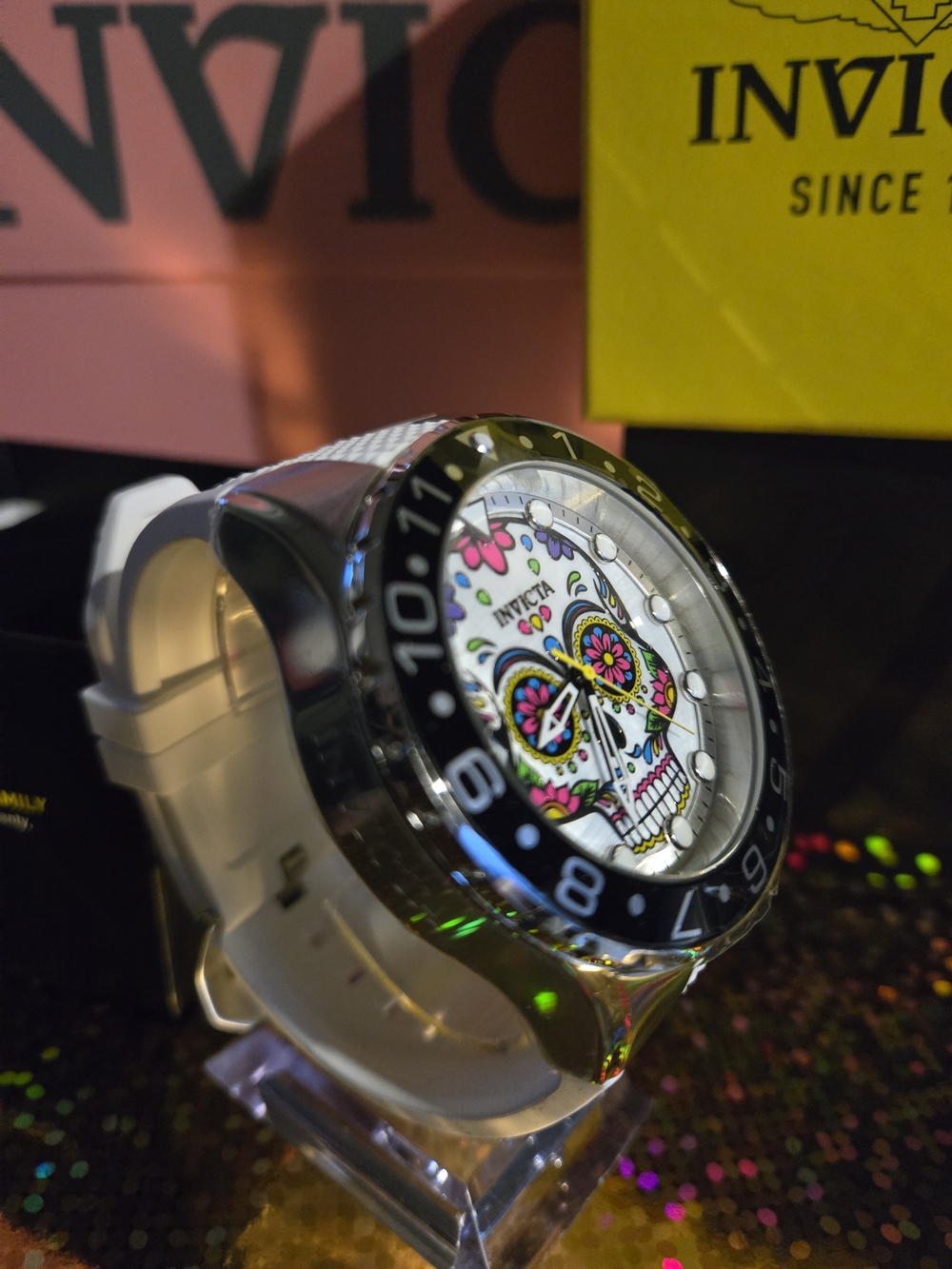 36853 Invicta Aviator Dia De Los Muertos Mother Of Pearl Men's Watch 50mm - Picture 4 of 7